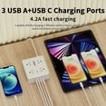 thumbnail image 6 of 6ft Flat Plug Power Strip - 8 Outlets and 4 USB Ports (1 USB C), Extension Cord for Home Office, Etl, 6 of 7