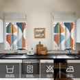 thumbnail image 2 of Marble Modern Geometric Flowers Abstract Kitchen Curtains - Vintage Tier Cafe Curtains for Bathroom Living RV Rod Pocket Window Drapes 36 Inch 2 Panels Set 28"x36" Window Treatment Tiers, 2 of 4