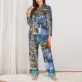 thumbnail image 2 of Picia Christmas Tree Pattern Women’s Long-Sleeve Sleepwear Set - Soft 2-Piece Loungewear with Pockets, Comfy PJs for Relaxing Nights-Small, 2 of 7