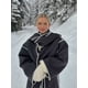thumbnail image 4 of HH TRAF Abrigo de invierno para mujer, abrigo de botonadura sencilla en contraste con bufanda con borlas, chaqueta holgada de manga larga, tops casuales elegantes, 4 of 5