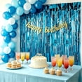 thumbnail image 2 of LQQBOX 3 Pack 3.28 x 6.56 FT Blue Foil Fringe Curtains Party Decorations, Tinsel Curtain Backdrop for Parties, Door Streamers, Glitter Streamer Fringe Backdrop for Birthday Decoration, 2 of 7