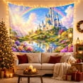 thumbnail image 3 of Mountain Lake Fairytale with Castle Tall Slender Spires, Mystical Fantasy for Space Lovers, Galaxy Room Decor, Mother'S Day Gift, Tapestry Wall Hanging for Bedroom and Dorm, 3 of 7