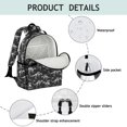 thumbnail image 4 of Dinosaur and Skeleton Black Pattern Cute School Backpack Bag for School with Padded Back and Adjustable Shoulder Straps 15.25"x11.5"x5.25", 4 of 5