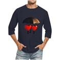 thumbnail image 2 of Jinhomg 3/4 Sleeve Graphic Tees for Men Novelty Funny Valentine's Day Themed T-Shirts Lightweight Comfy Crew Neck T Shirt Holiday Dating Tops Navy XXXXXL, 2 of 5