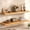 Clear Natural, variant on 40 Inch Floating Wall Shelf, Solid Elm Wood with Vintage Live Edge Wood Grain, Heavy Duty Hidden Brackets, Wall Decor for Living Room, Kitchen & Bathroom