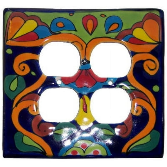 Rainbow Talavera Double Outlet Switch Plate