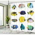 thumbnail image 5 of Ambesonne Fish Shower Curtain, Collage of Sea Animals, 69"Wx75"L, Multicolor, 5 of 5