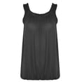thumbnail image 3 of Women Summer Sleeveless Tank Tops Loose Frill Crew Neck Tunic T Shirt Elastic Waist Summer Tee Shirts, 3 of 3