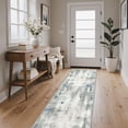 thumbnail image 2 of KUETH 2x7 Area Rugs for Abstract Gray & Blue Throw Rug – Machine Washable Entryway Carpet with Non-Slip Gripper, Distressed Vintage Style Accent Mat for Bedroom Living Room, Aesthetic Indoor Doormat, 2 of 9