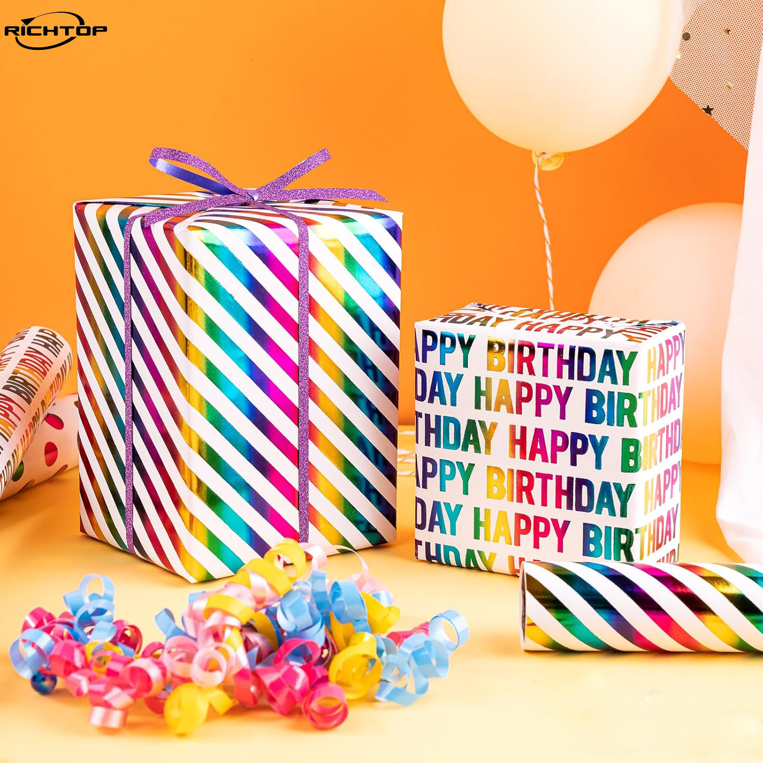 RICHTOP Birthday Wrapping Paper - 3 Rolls 17in x 120in photo 7