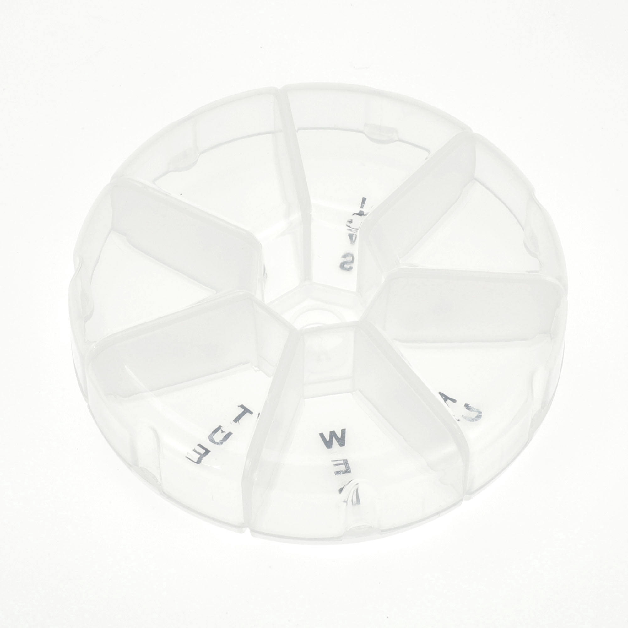 Unique Bargains 7 Grids Round Pill Box for Travel Clear 1 Pc