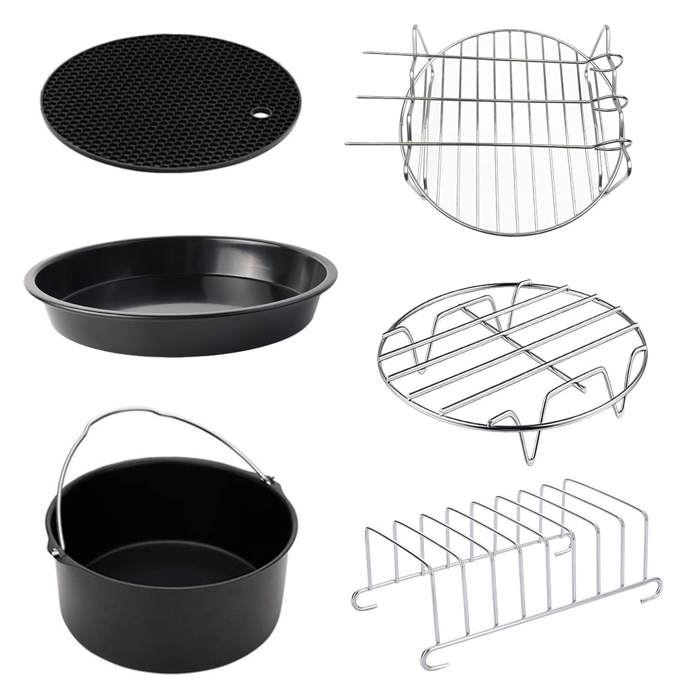 Air Fryer Accessories Set Baking Basket Pizza Plate Grill Pot Kitchen  Cooking Tool 7/8/9 Inch Air Deep Fryer Parts High Quality - Air Fryers -  AliExpress