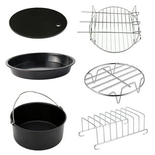 18Pcs Air Fryer Accessories Set, 7 Rack Cake Barrel Pizza Pan Oven  Barbecue Frying Pan Tray Silicone Baking Cup Skewer Rack Fits for 3.2QT-5.0QT  Air Fryers 