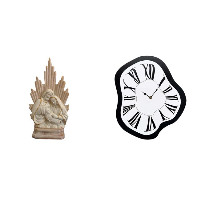 Estatua Creativa De La Sagrada Familia, Reloj Fundido Distorsionado, Escultura Católica Cristiana Clásica Para Decoración De Interiores, Mesas De Oficina Y Hogar.