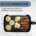 thumbnail image 2 of Electric Griddle with Non-Stick Surface for Breakfast, Pancakes, Eggs, Burgers - Black, 2 of 7