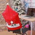 thumbnail image 4 of Bearachild Gorros de silla de comedor de Navidad, funda protectora con estampado de Claus rojo, decoración de taburete de tela flexible, suministros para Kits de decoración para fiestas Bearachild HA069920-00, 4 of 6