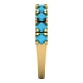 thumbnail image 4 of 1 ctw Wedding Band for Women - 18K Yellow Gold Simulated Turquoise Stackable Eternity Ring, 4 of 6