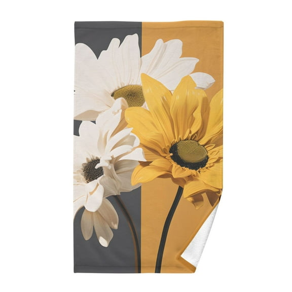 Sunflowers Cotton Face Towels Soft Hand Towel Absorbent Bathroom Towel for Kitchen Hotel Decoration