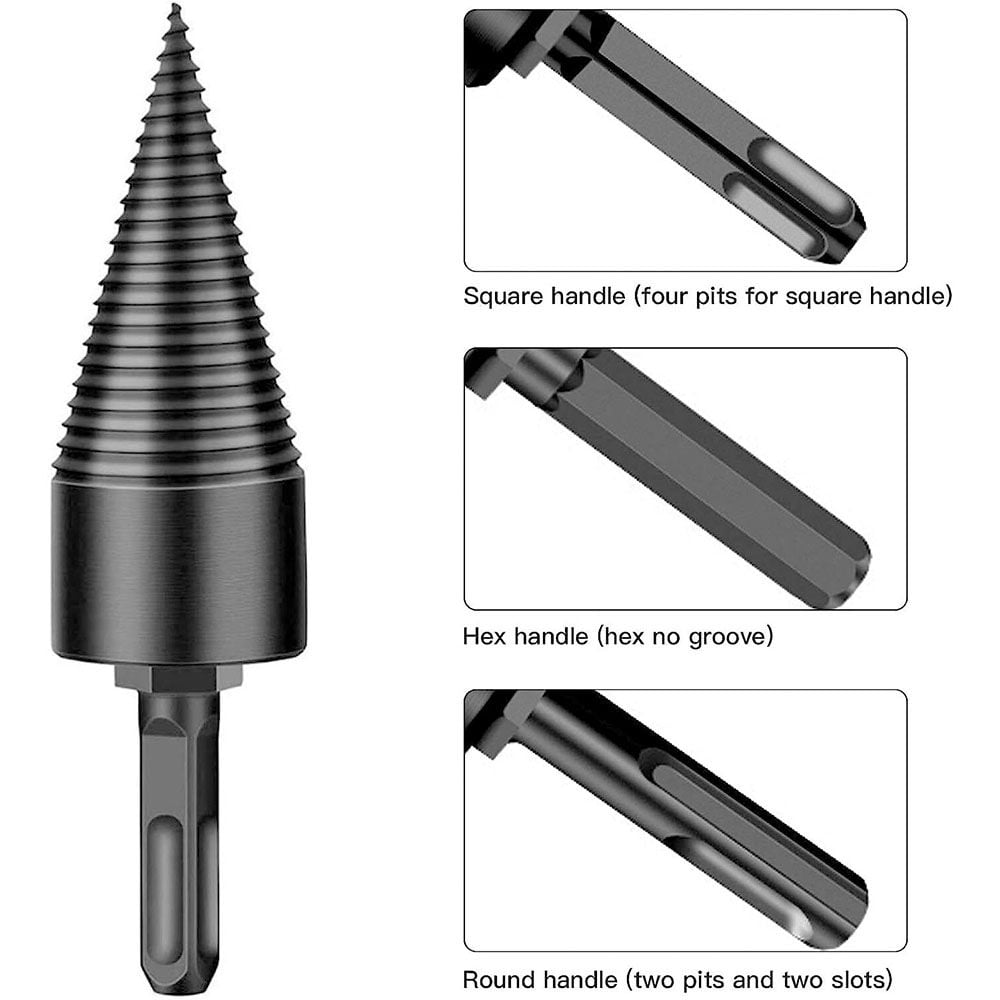 VIVIHEYDAY Firewood Drill Bit 32mm+42mm Wood Splitting Drill Bit Set Woodworking Tool High Speed Steel
