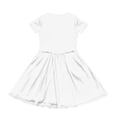 thumbnail image 4 of OIOLOYJM Girls Summer Short Sleeve Dress Cute Flowy Swing Hem Pocket A Line Dress Basic Lightweight Birthday Party Dresses White 12-13 Year, 4 of 4