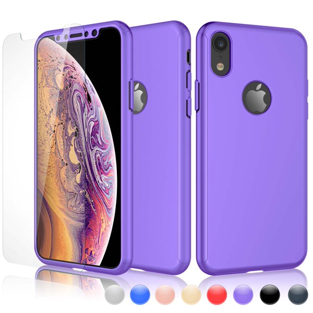 Cases for Apple iPhone XS Max / iPhone XS / iPhone XR / iPhone X, Ultra Thin Hard Slim Case Full Protective With Tempered Glass Screen Protector Case Cover -Red