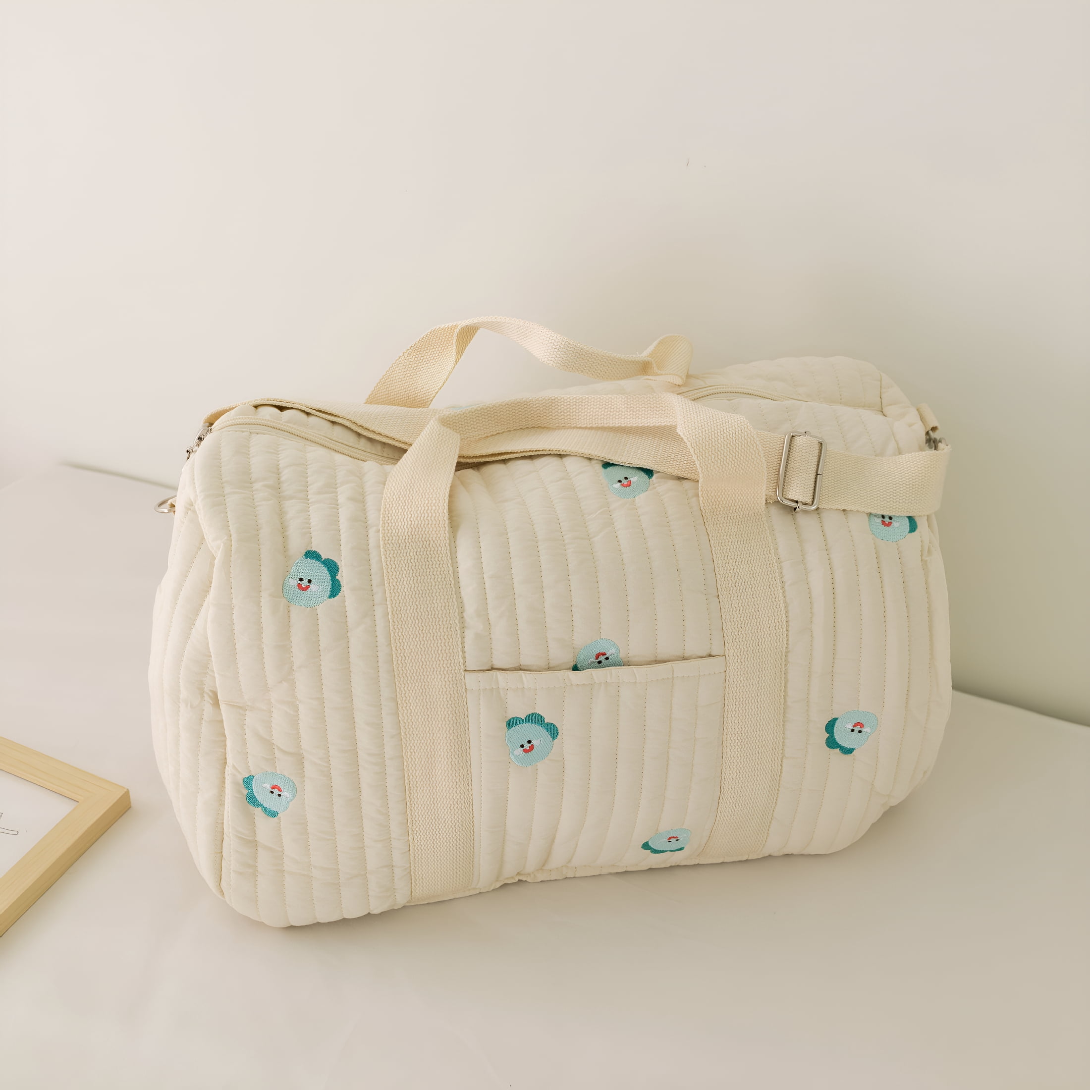 GASTROPOD 2026 New Quilted Duffle Bag for Women Large Capacity Weekender Travel Bag Cute Floral Cotton Diaper Tote Bag Mommy Hospital Maternity Nurse Handbag Lightweight Nappy Changing Bag