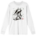 thumbnail image 1 of Sonic The Hedgehog Ink Blot Knuckles Men's White Long Sleeve Shirt, 1 of 2