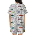 thumbnail image 3 of Bixox Women's Hello Printed Pajama Set 2 Piece Lounge Set Top and Shorts Soft Pajamas, Shorts with Pockets, 3 of 7
