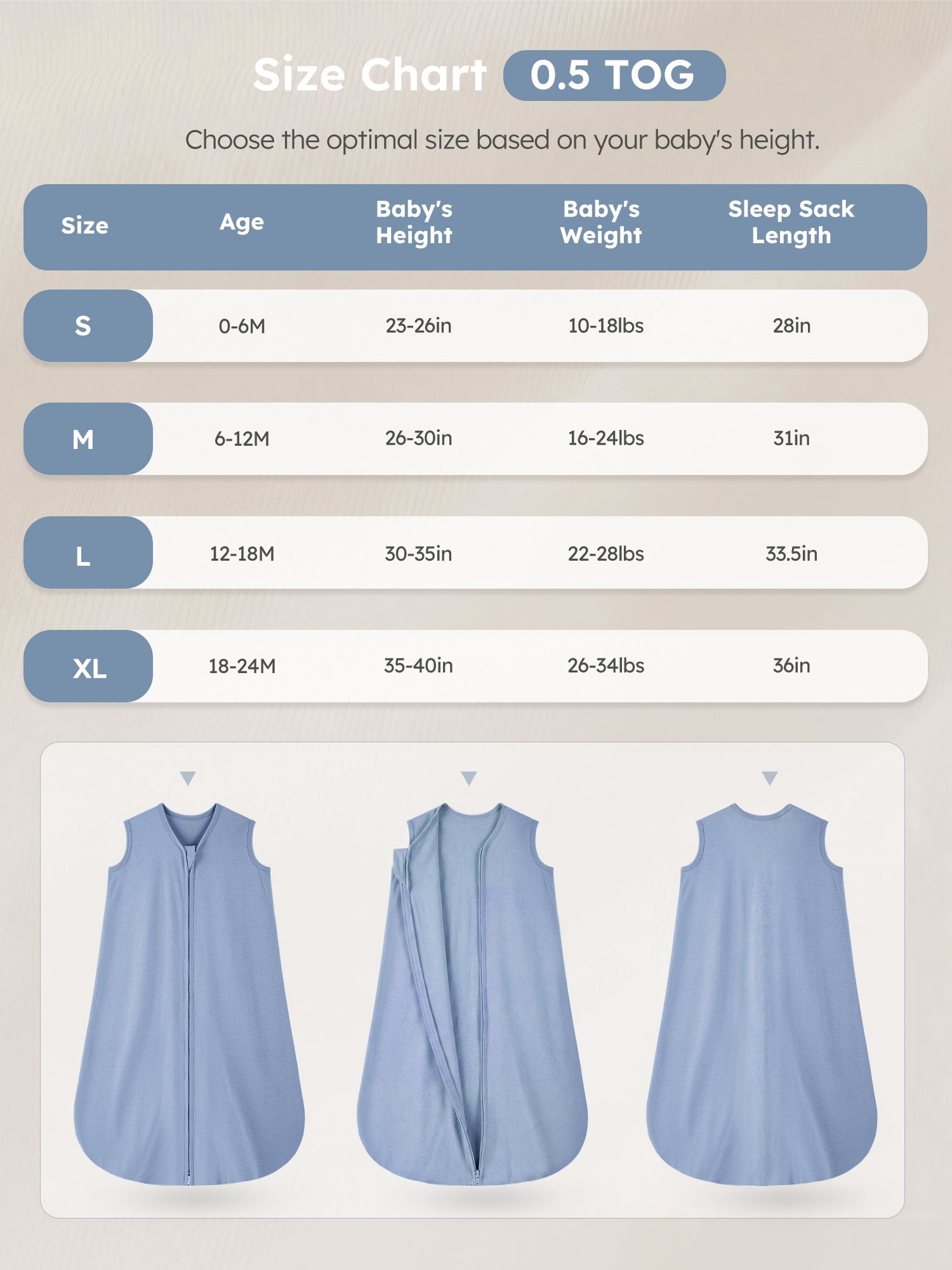 YOOFOSS Baby Sleep Sack 6-12 Months Wearable Blanket for Babies 100% Organic Cotton 2-Way Zipper TOG 0.5 Toddler Sleeping Sack 2 Pack, Sleep Sacks