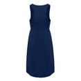 thumbnail image 4 of Bigersell Women's Summer Dresses Sleeveless Fashion Women Casual Sleeveless Round Neck Solid Pockets Ladies Slim Mini Dress Women Boho Dress Style 22679, Female Regular Dresses Navy M, 4 of 9