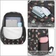 thumbnail image 4 of Robot and Robots Black Pattern 17" Waterproof Oxford School Backpacks for Teens, S-Shape Padded Straps, for School, Travel, Hiking, Camping, 4 of 5