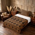 thumbnail image 3 of Manfei Boho Aztec Tribal Twin Sheets, Bohemian Geometric Bedding, Black, Black Reversible 3-Piece1 Flat Sheet + 1 Fitted Sheet + 1 Pillowcase, 3 of 6
