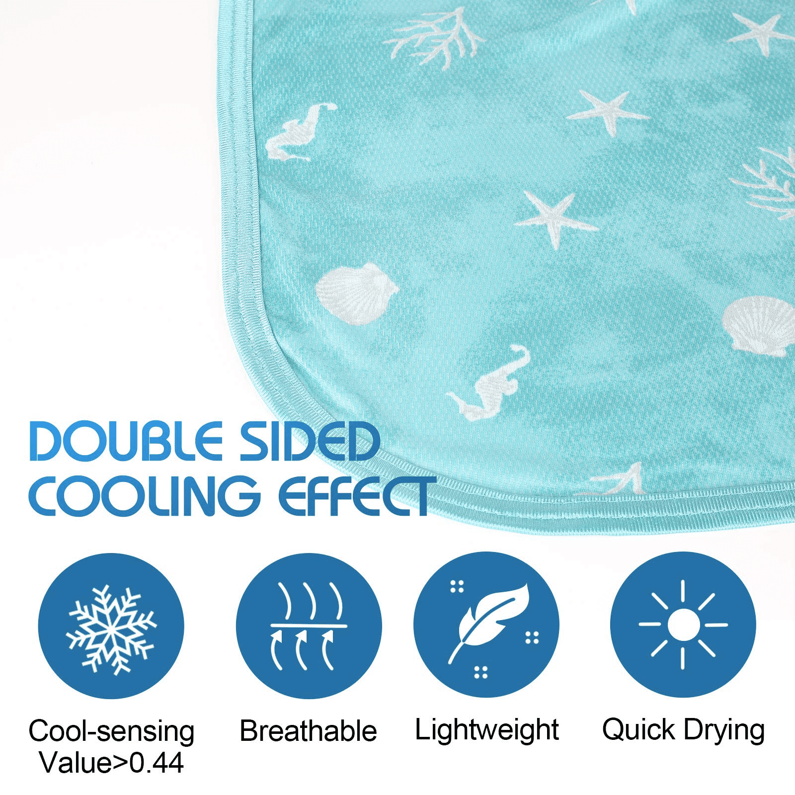 Cooling Blanket with Double Sided Cold Throw Blankets for Couch and Bed with Travel Bag Lightweight Breathable Summer Coastal Beach Theme Blanket,Transfer Heat for Hot Sleepers Night Sweats