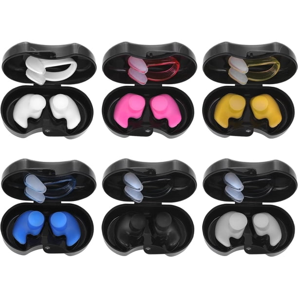 6 pares de tapones para los oídos con clip para la nariz, reutilizables y lavables, para ducha, baño, surf, esnórquel y otros deportes acuáticos
