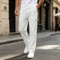 thumbnail image 2 of Akiihool Men's Casual Pants Big and Tall Men’s Casual Trousers Elastic Loose Fit Winter Pants White,XXL, 2 of 9