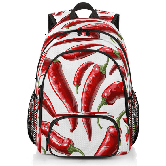 Herdesigns Chili Peppers Laptop Backpack for Women Men, 18.3 Inch Work Computer Backpacks Food Large Nurse Bag Waterproof Casual Daypack for Travel