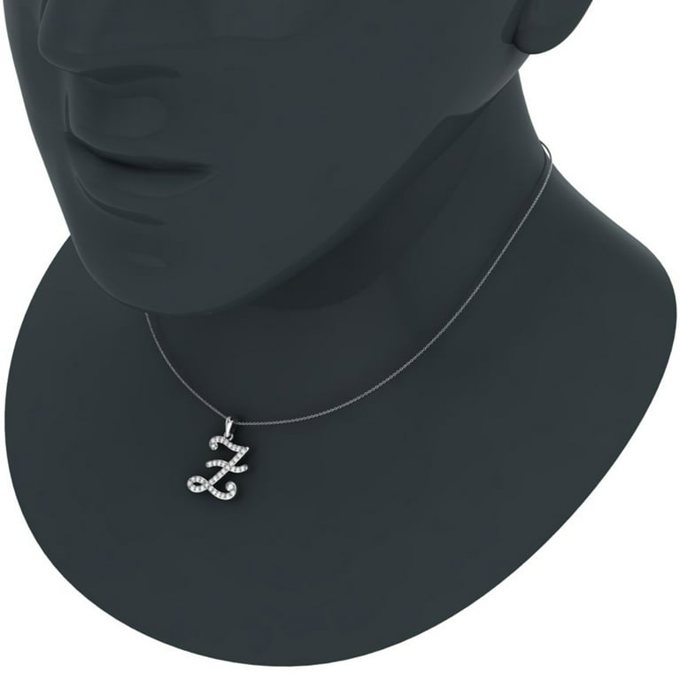 Initial Z Letter Necklace Diamond Necklaces Women-Men 18K Gold