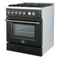 thumbnail image 5 of Giovanni 30-inch Gas Range Black & Antique Brass Design, 5 Burners 67,000 BTU, 4.32 cu.ft. Convection Oven, 5 of 5