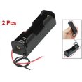 thumbnail image 2 of 2 Pcs Black 18650 Flat Tip Batteries Battery Holder Case w Wire Leads, 2 of 2