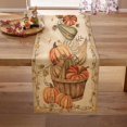 thumbnail image 5 of Fall Harvest Pumpkins Table Runner, Vintage Autumn Thanksgiving Table Decoration for Indoor Outdoor Home Party Decor 13 x 72 Inches, 5 of 6