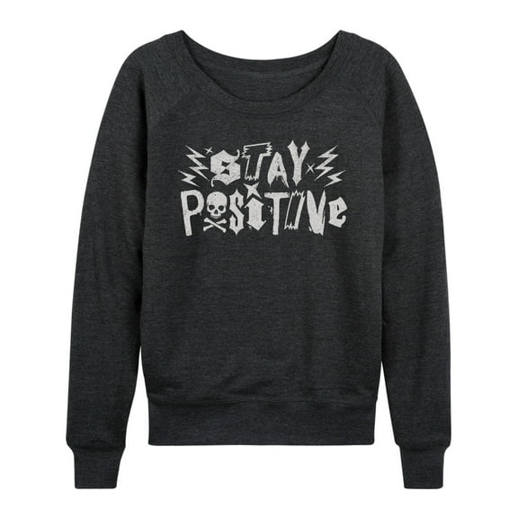 Instant Message - Stay Positive Punk - Women's Lightweight French Terry Long Sleeve Shirt