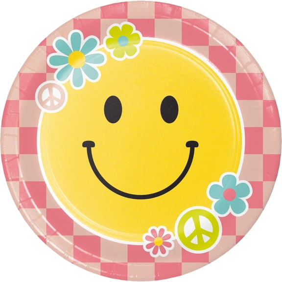 96/Case Bulk Flower Power 8.75 Inch Dinner Plate