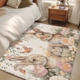 thumbnail image 4 of Easter Rabbits Area Rugs 3'x5', Washable Small Throw Rugs for Living Room Bedroom, Spring Flowers Butterfly Bunny Plants Beige Indoor Outdoor Rug Non-Slip Low Pile Carpet Runner Reversible Floor Mats, 4 of 8