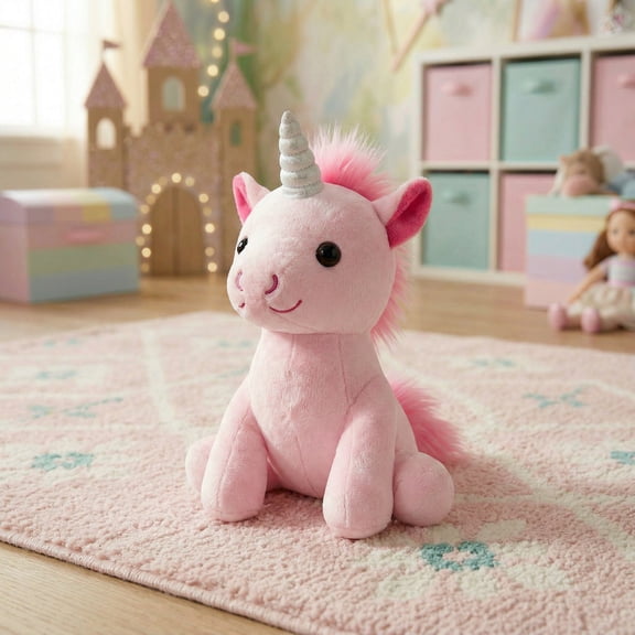 Plush Unicorn Stuffed Animal 7.5" - Pink