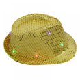 thumbnail image 1 of EIMELI Chapeau Fedora à Paillettes Mode Occidentale, 1 of 6