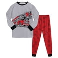 thumbnail image 3 of Gubotare Boys Pajamas 100% Cotton Toddler Clothes Set Planet Dinosaur Long Sleeve Sleepwear 2 Piece Kids Pjs Size 3-10 Years (Watermelon Red, 6-7 Years), 3 of 9