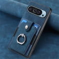thumbnail image 7 of For Google Pixel 9 Pro XL Phone Case Wallet with Card Holder,PU Leather Metal Ring Buckle Holder Kickstand  Women Men Magnetic Cover,Blue,For Pixel 9 Pro XL, 7 of 7