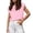Red, variant on Womens Summer Crewneck Crop Tops Causal T-Shirts Rolled Short Sleeve Basic Tees Summer Loose Plain T Shirts