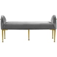 thumbnail image 3 of Maklaine Contemporary 20"H Velvet Bench in Gray, 3 of 6