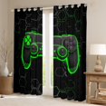 thumbnail image 3 of Homewish Kids Green Gamepad Black Out Curtains, Gamer Gaming Theme Curtains Pack of 2 (42x63 Each), Modern Fashion Honeycomb Bedroom Curtains, Window Curtains Bedroom Decor, 3 of 7